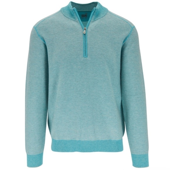 Raffi Blue Lagoon Quarter-Zip Pullover sweatshirt Birdseye Cotton size XXL - Picture 1 of 9